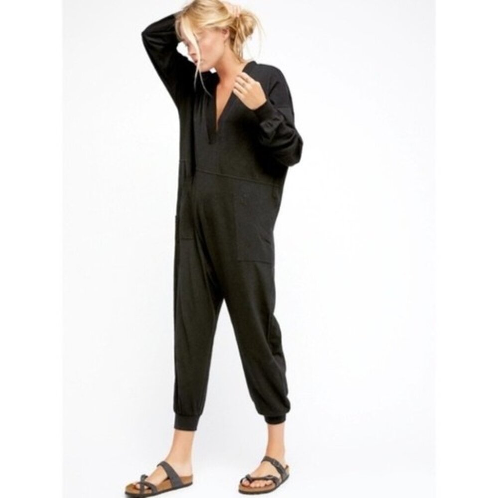 Intimately FREE PEOPLE Just Because Onesie - Black Long Sleeve  - size XS
